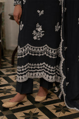 PALE BLACK-3PC (SHIRT, TROUSER & DUPATTA)