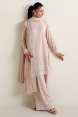 BLUSH WHISPER -4PC CHIFFON EMBROIDERED SUIT