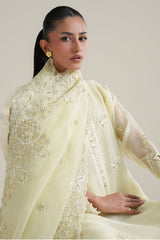 LIME GLOW-4PC NET EMBROIDERED SUIT