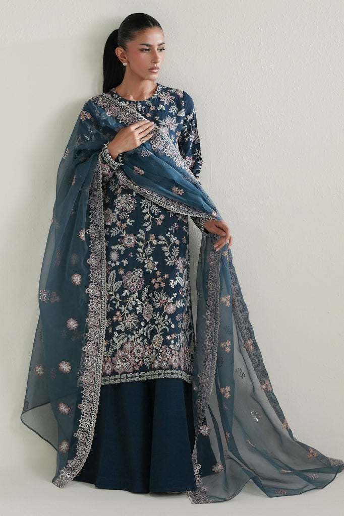 ROYAL MIDNIGHT -3PC SILK EMBROIDERED SUIT