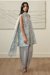 GRAY HORIZON-3 PIECE PRINTED LAWN SUIT