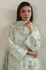 SOFT GREEN-2PC (SHIRT & DUPATTA)