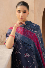 INDIGO DUSK-3PC EMBROIDERED LAWN SUIT