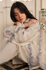 IVORY FLEUR-3PC EMBROIDERED SUIT