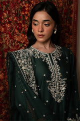 VINTAGE GREEN-3PC EMBROIDERED SUIT
