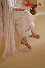 LAVENDER WHITE-3PC CHIKANKARI SUIT