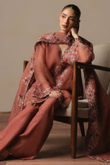 BLOOMING CLAY-3PC (SHIRT, TROUSER & DUPATTA)