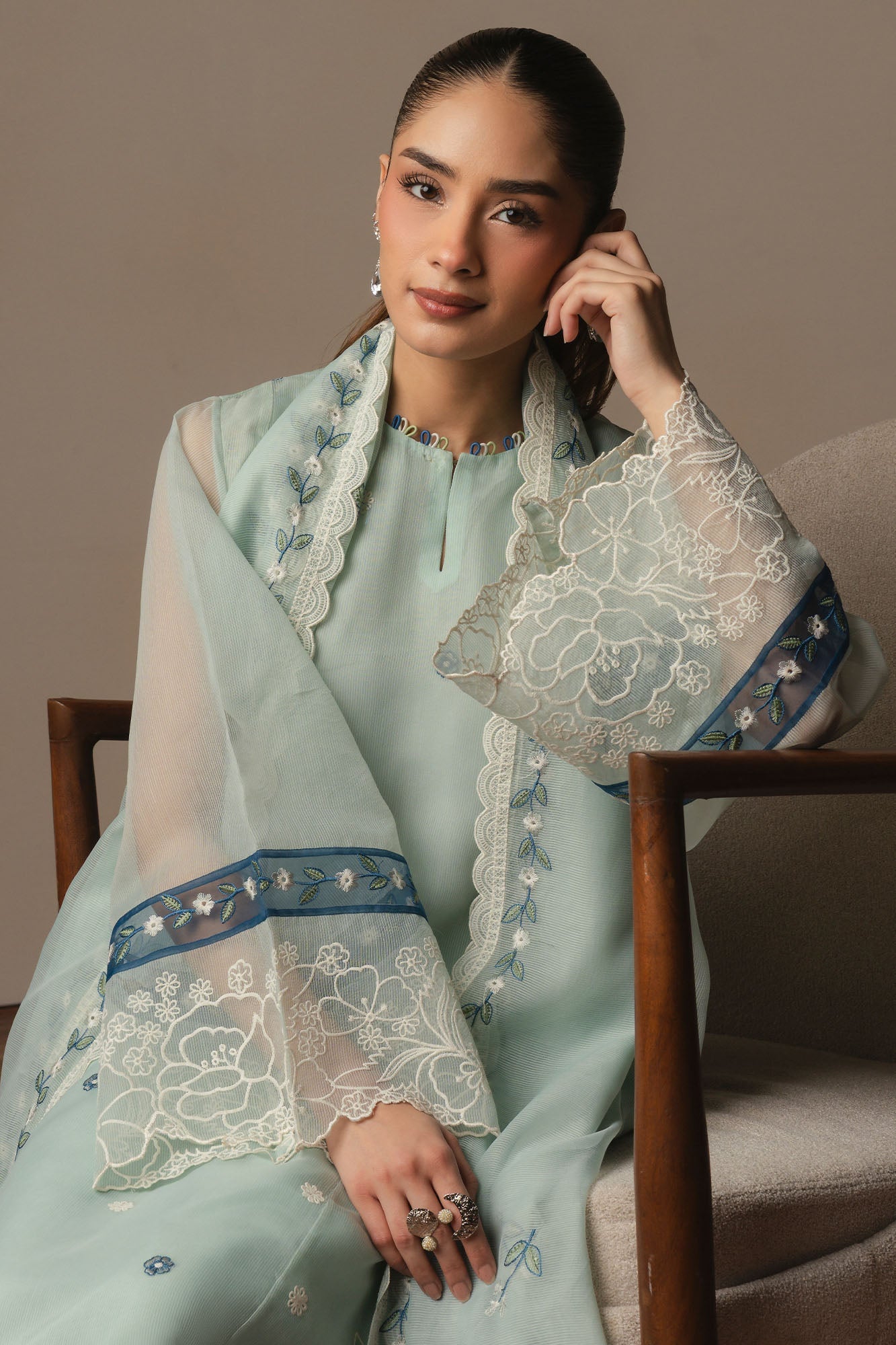 BLUE GLOW-3PC (SHIRT, TROUSER & DUPATTA)