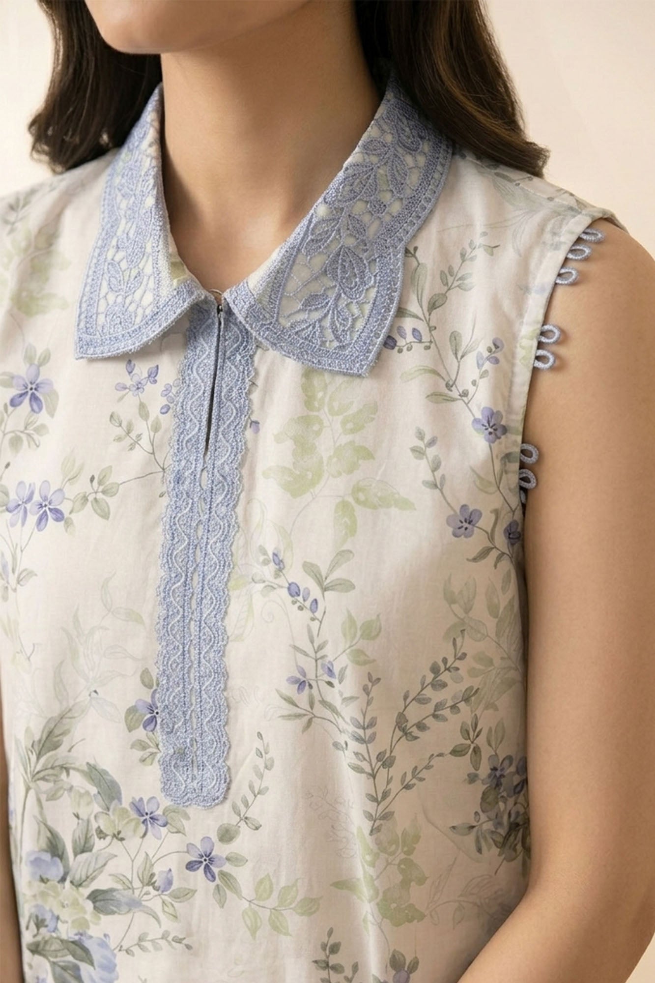 SHADOW TEAL-2 PIECE PRINTED LAWN SUIT