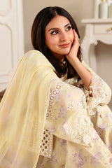 ORCHID FLARE-3PC EMBROIDERED LAWN SUIT
