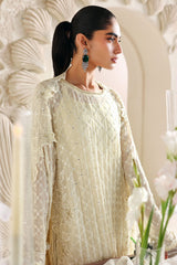 IVORY BLOOM-4PC CHIFFON EMBROIDERED SUIT