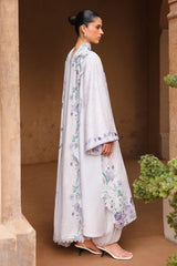 MAUVE TINT-3PC SATIN EMBROIDERED SUIT