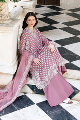 ASH ROSE-3PC EMBROIDERED JACQUARD SUIT