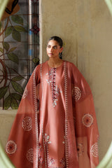 FADED RUST-3PC EMBROIDERED LAWN SUIT