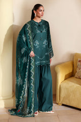 AQUA LUXE-3PC PRINTED LAWN SUIT