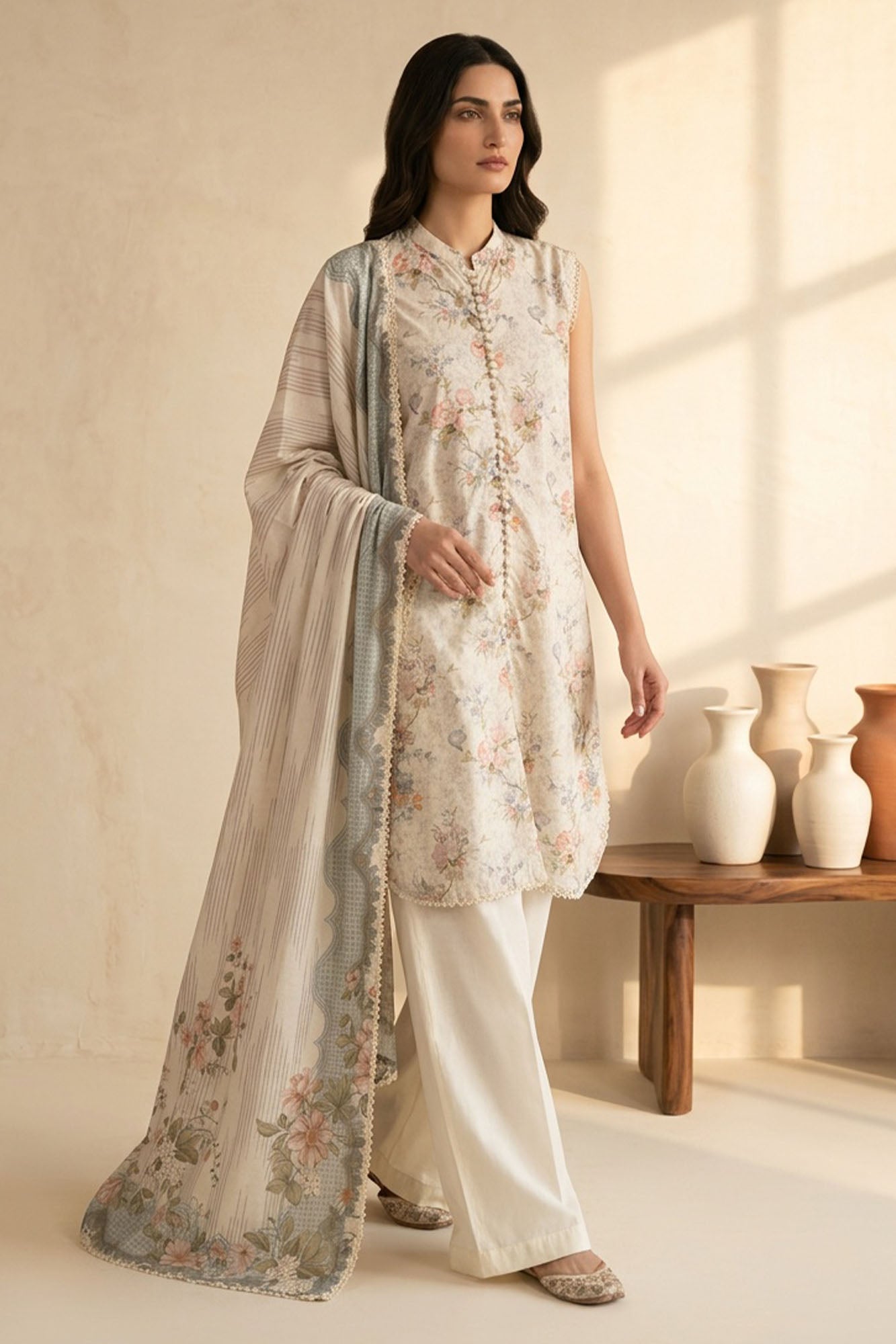 VINTAGE AURA-3 PIECE PRINTED LAWN SUIT