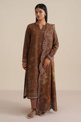 ANTIQUE CHARM-3PC KHADDAR PRINTED SUIT