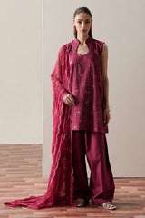 RUBY GLOW-3PC EMBROIDERED SUIT
