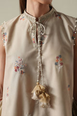 DUSTY SAGE-3PC EMBROIDERED SUIT