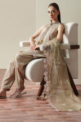 DUSTY SAGE-3PC EMBROIDERED SUIT