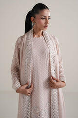BLUSH WHISPER -4PC CHIFFON EMBROIDERED SUIT