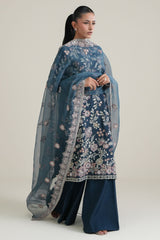 ROYAL MIDNIGHT -3PC SILK EMBROIDERED SUIT