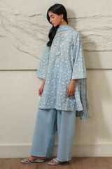 SERENE BLUE-3 PIECE PRINTED LAWN SUIT
