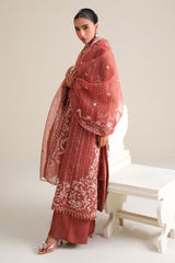 AUTUMN BLOOM-4PC ORGANZA EMBROIDERED SUIT