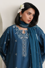 SAPPHIRE GARDEN-3PC EMBROIDERED LAWN SUIT