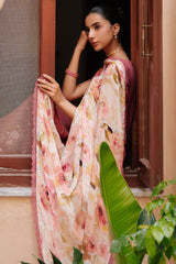 ROSEATE WHISPER-3PC EMBROIDERED LAWN SUIT