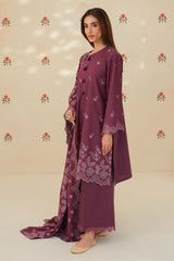 PLUM LUXE-3PC CHIKANKARI SUIT