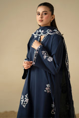 AZURE GRACE-3PC (SHIRT, TROUSER & DUPATTA)
