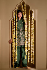 FOREST GREEN-3PC CHIKANKARI SUIT