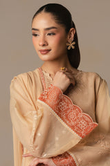 LIGHT TAUPE-3PC (SHIRT, TROUSER & DUPATTA)