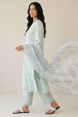 HARBOR GRAY-3 PIECE PRINTED LAWN SUIT