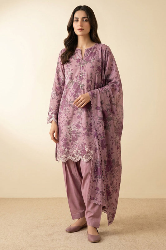 PETAL POSH-3 PIECE PRINTED LAWN SUIT