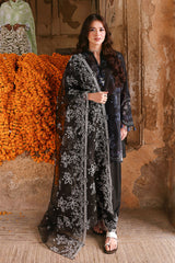 NOIR ESSENCE-3PC PRINTED & EMBROIDERED LAWN SUIT
