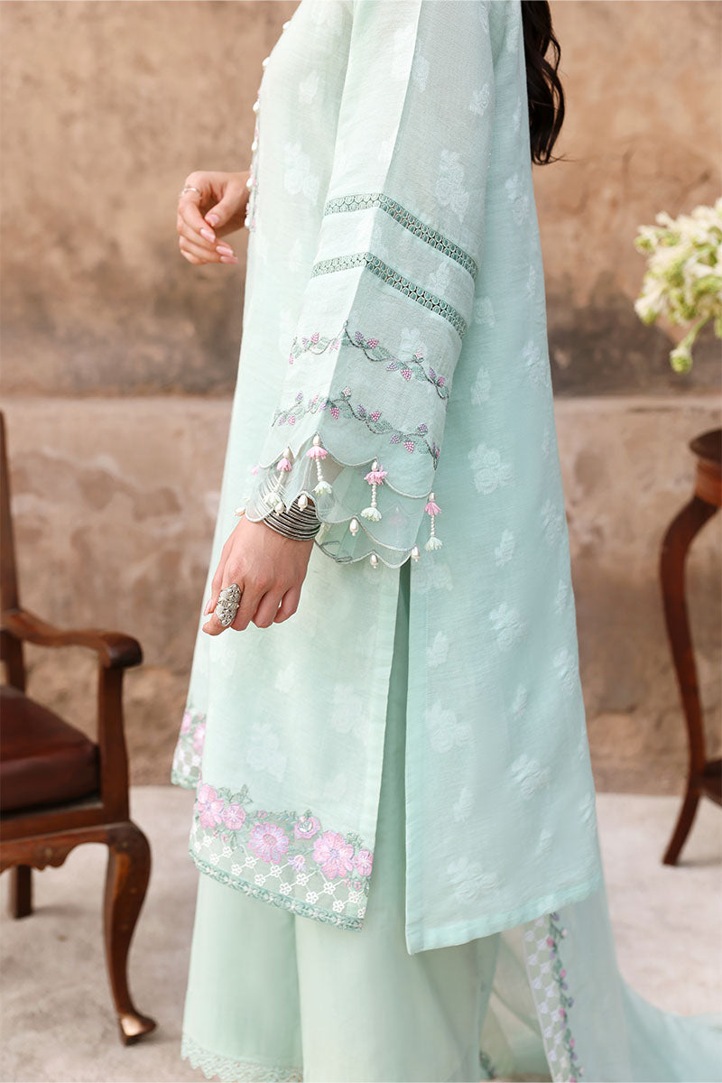 MISTY MINT-3PC EMBROIDERED LAWN SUIT
