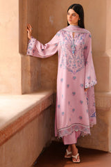LILAC SKY-3PC SATIN PRINTED SUIT