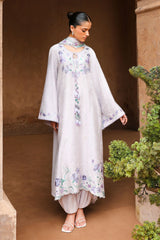 MAUVE TINT-3PC SATIN EMBROIDERED SUIT