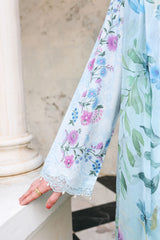 AQUA GLINT-3PC EMBROIDERED LAWN SUIT