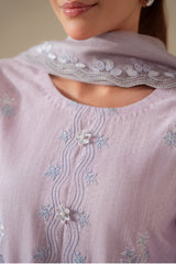 LILAC BLUSH -3PC (SHIRT, TROUSER & DUPATTA)