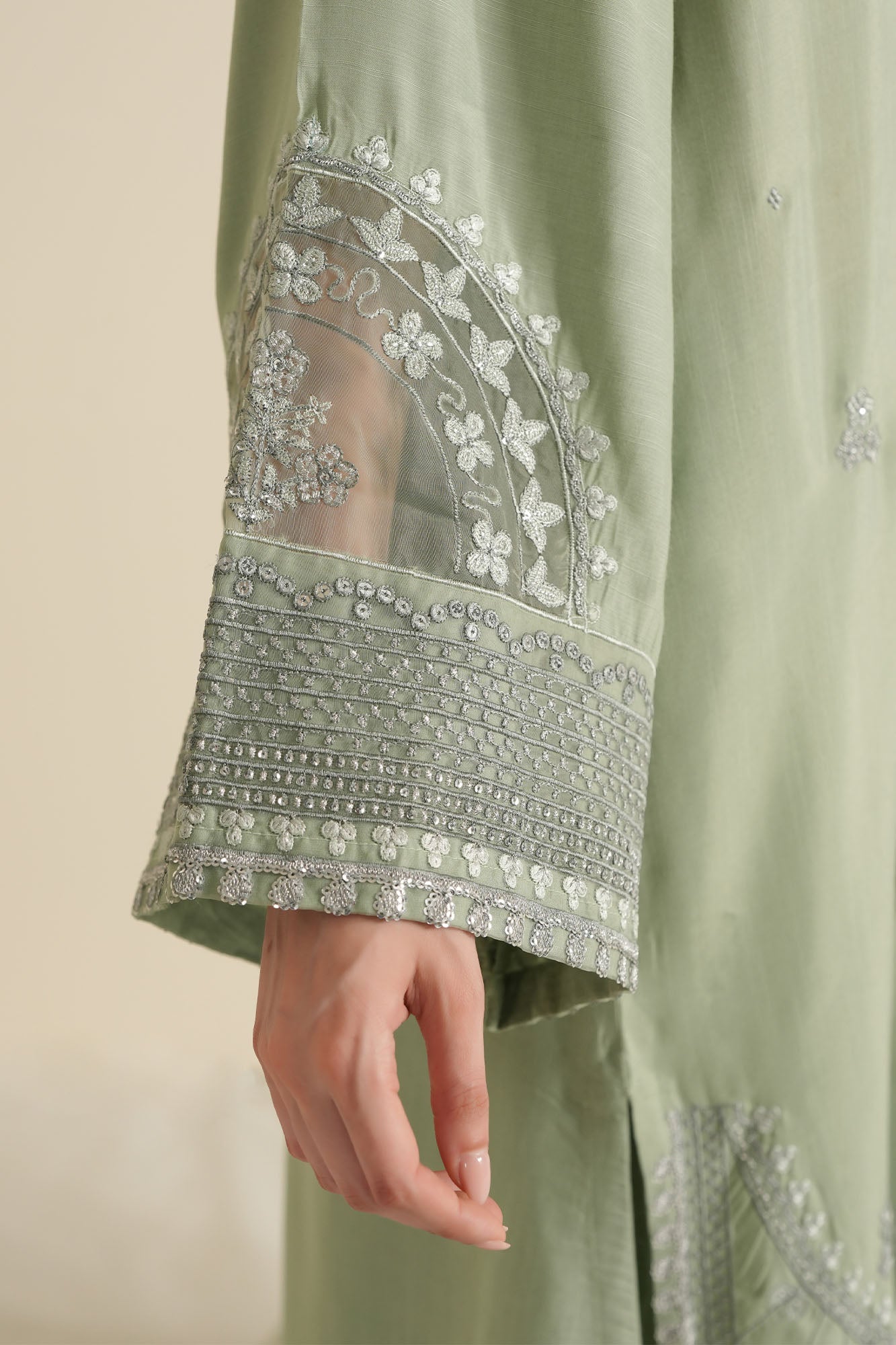 SILVER SAGE-3PC (SHIRT, TROUSER & DUPATTA)