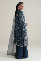 ROYAL MIDNIGHT -3PC SILK EMBROIDERED SUIT