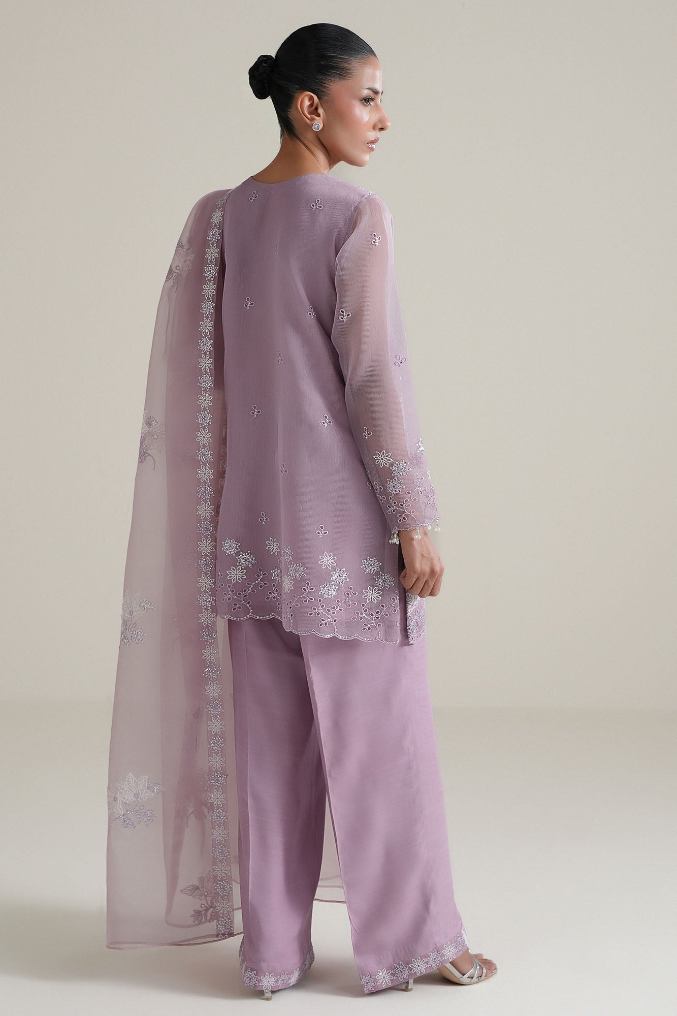 MAJESTIC VIOLET-4PC NET EMBROIDERED SUIT