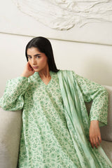 MINT BLOOM-3 PIECE PRINTED LAWN SUIT