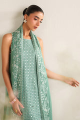 OCEAN ELEGANCE-4PC CHIFFON EMBROIDERED SUIT