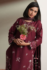 CRIMSON MAJESTY-3PC EMBROIDERED LAWN SUIT