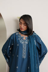 SAPPHIRE GARDEN-3PC EMBROIDERED LAWN SUIT