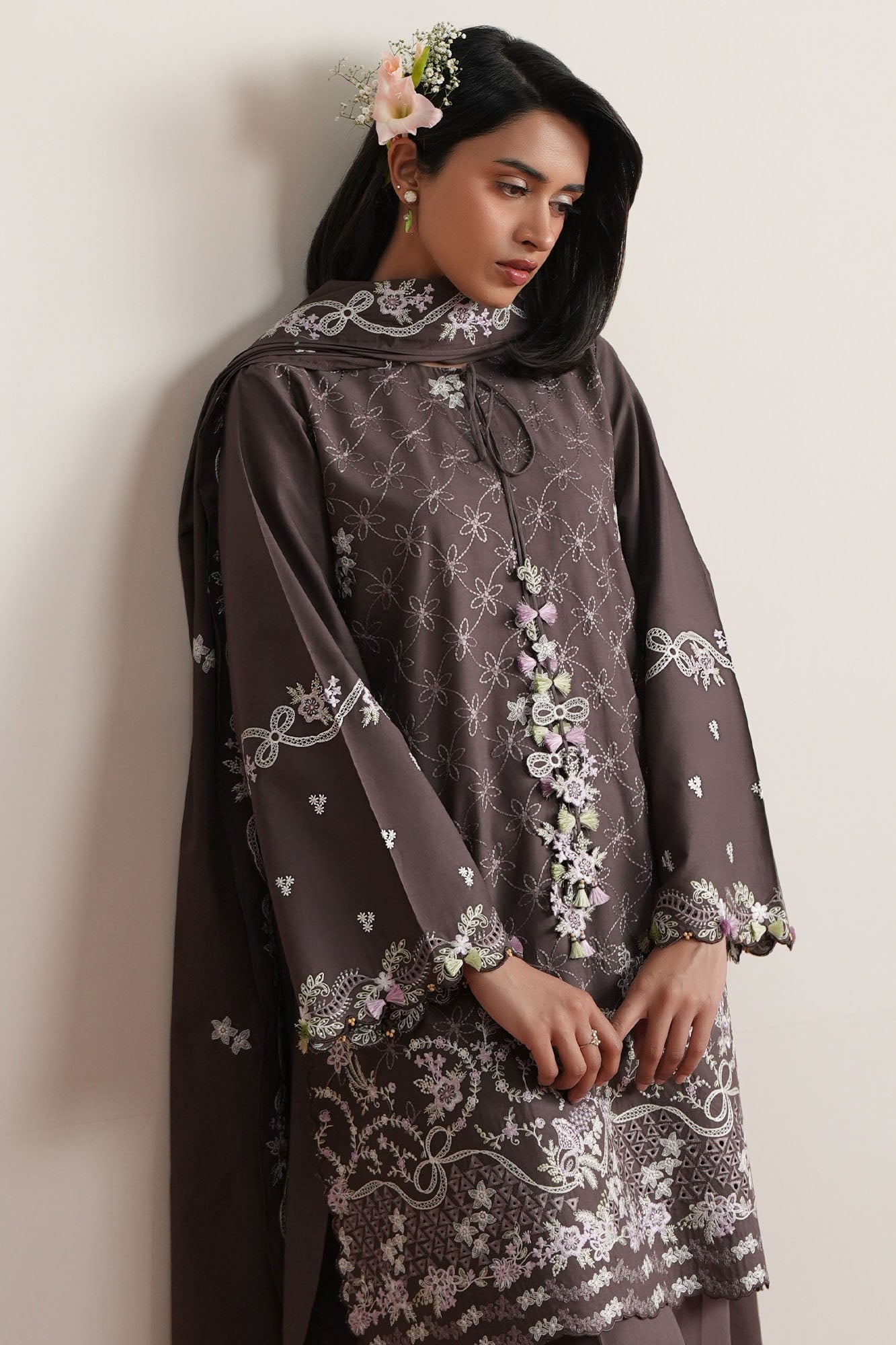 COCOA WHISPER-3PC EMBROIDERED LAWN SUIT